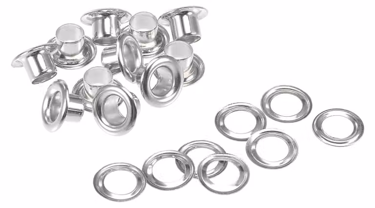 200 set di occhielli con rondelle, dimensioni 9 x 4,5 x 4,7 mm