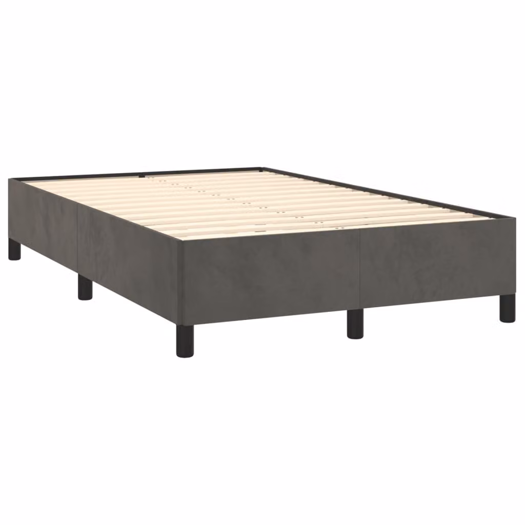 Giroletto senza Materasso Grigio Scuro 120x190 cm Velluto
