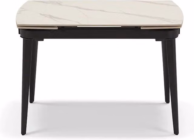 Tavolo da pranzo allungabile 110X72 Marmo di Carrara modello ZANTE fino a a 160 CM per sala da pranzo, cucina e soggiorno, design moderno con top in grès ceramico