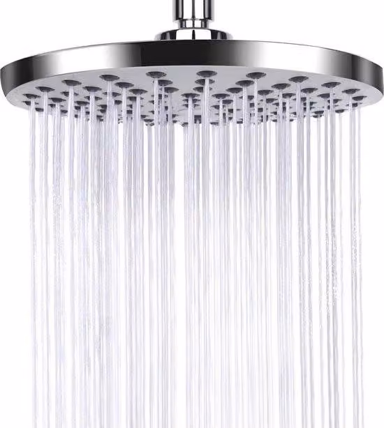 Testina doccia a soffitto, acciaio inossidabile, diametro 20 cm, rotonda, cromata, anticalcare, alta pressione, riduce il consumo di acqua