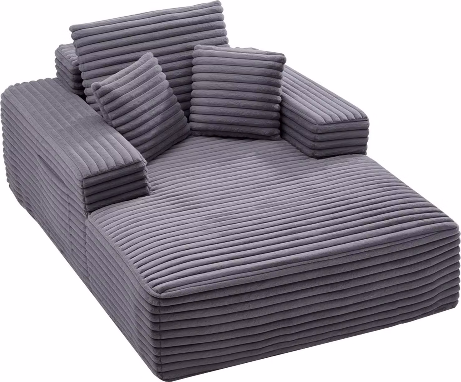 Chaise longue - Lettino relax/recamier Divano letto - 138 cm - Profondità seduta - Imbottitura in schiuma altamente elastica - Con braccioli e cuscini decorativi - Per soggiorno/camera da letto
