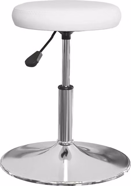 Set di 4 sedie da pranzo moderne in similpelle bianca con base in metallo e plastica, regolabili in altezza e girevoli a 360 gradi
