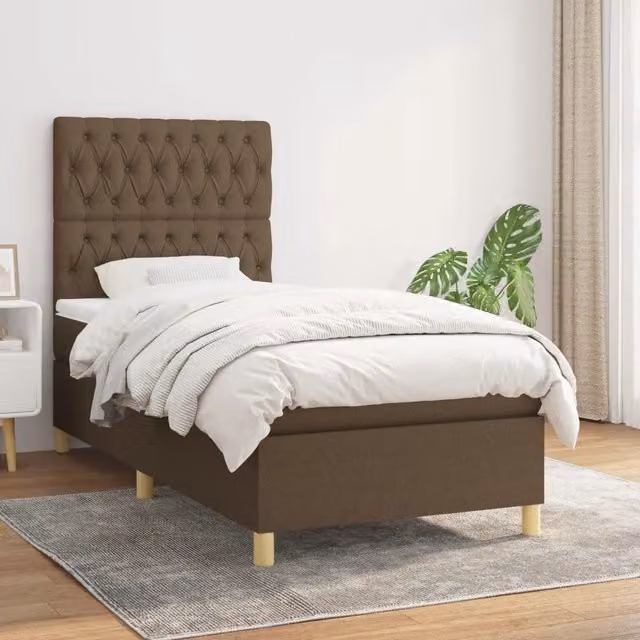 Letto Ibrido con Giroletto a Molle e Materasso vidaXL, Marrone e Bianco, L/P/H: 100 x 200 x 203 cm – 1