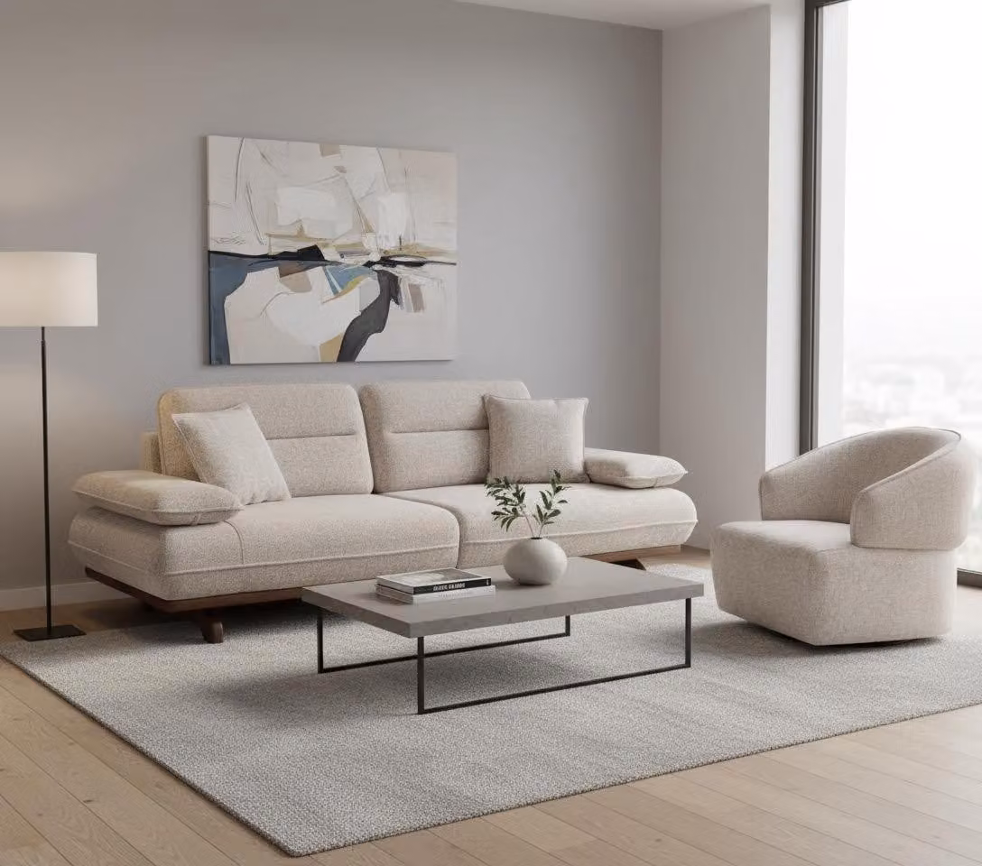 Elegante set da salotto con divano 3+1 dal design moderno