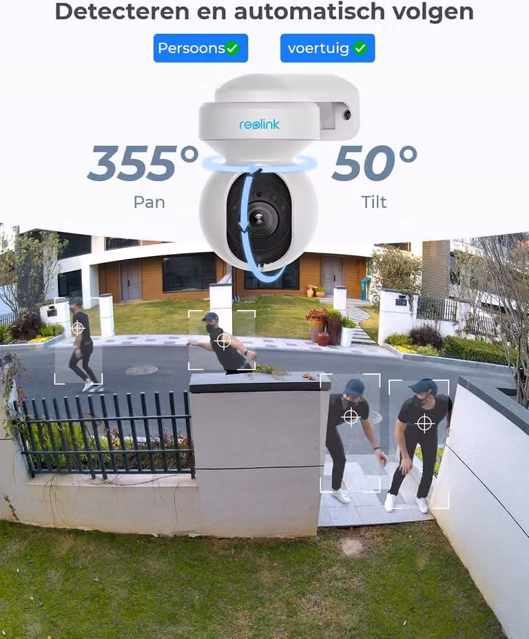 Telecamera di sicurezza esterna - Telecamera PTZ Wi-Fi da 5MP - Zoom ottico 3x - Funzione di inseguimento automatico - Visione notturna a colori