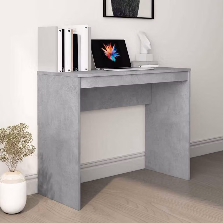 Scrivania moderna vidaXL in legno grigio L: 90 cm, P: 40 cm, H: 72 cm