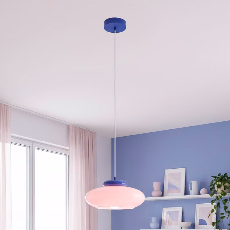 EGLO Lampada a sospensione Berardelli, dimmerabile, Giallo / Arancione, Soggiorno / Sala da pranzo, Vetro, Moderno, Lampada a sospensione