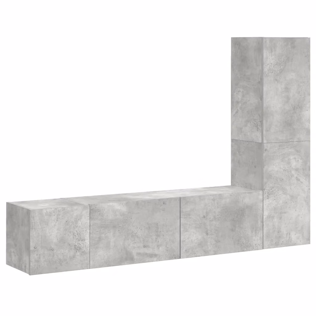 Set di mobili porta TV moderno vidaXL in legno e MDF, 3 pezzi, Grigio, da appendere alla parete – 2