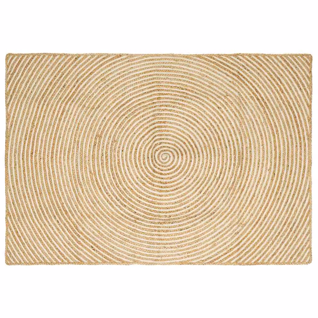 Tappeto da area vidaXL in juta moderno, bianco/beige, L 120 cm x P 170 cm