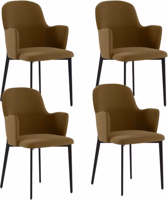 Set 4 Sedie Sophia 53,5x62,5x80 cm in Tessuto Easy-Clean Marrone
