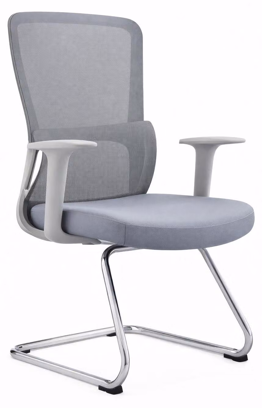 Sedia da conferenza ergonomica con schienale in rete e struttura cromata