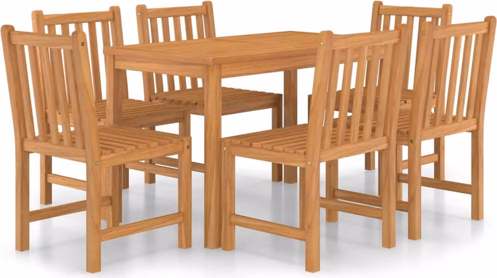 Set da pranzo da giardino 7 pz 120x70 cm in legno massello di teak