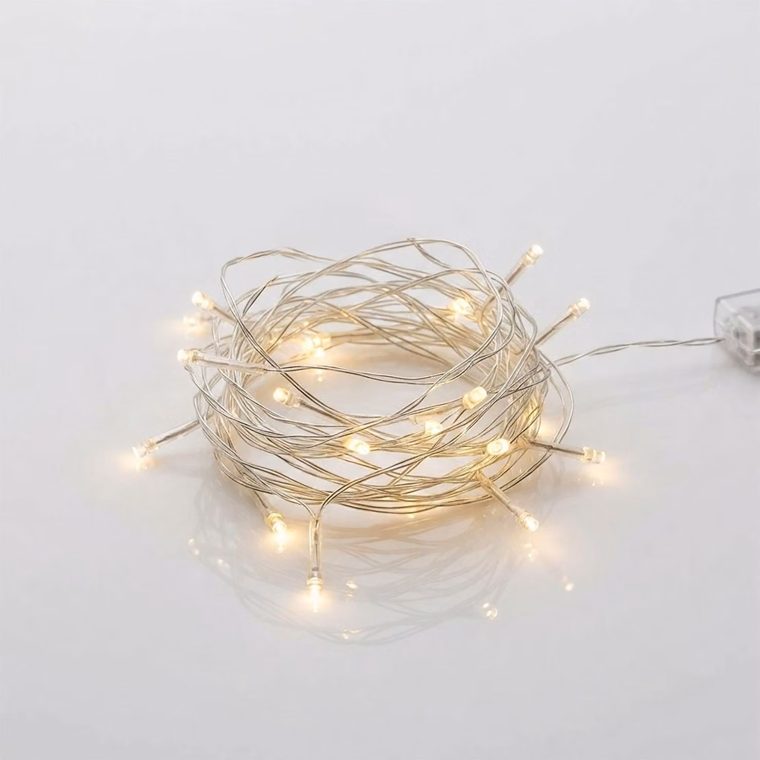 Luci di fata con 20 LED in bianco caldo - 200 cm - Catena di luci da tavolo natalizie per l'illuminazione interna