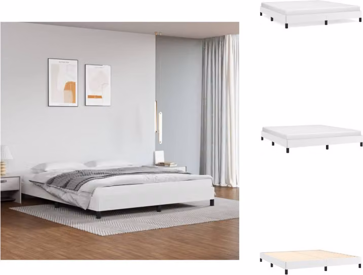 vidaXL Struttura letto bianca 160x200 cm in Pelle finta - Letti e strutture letto