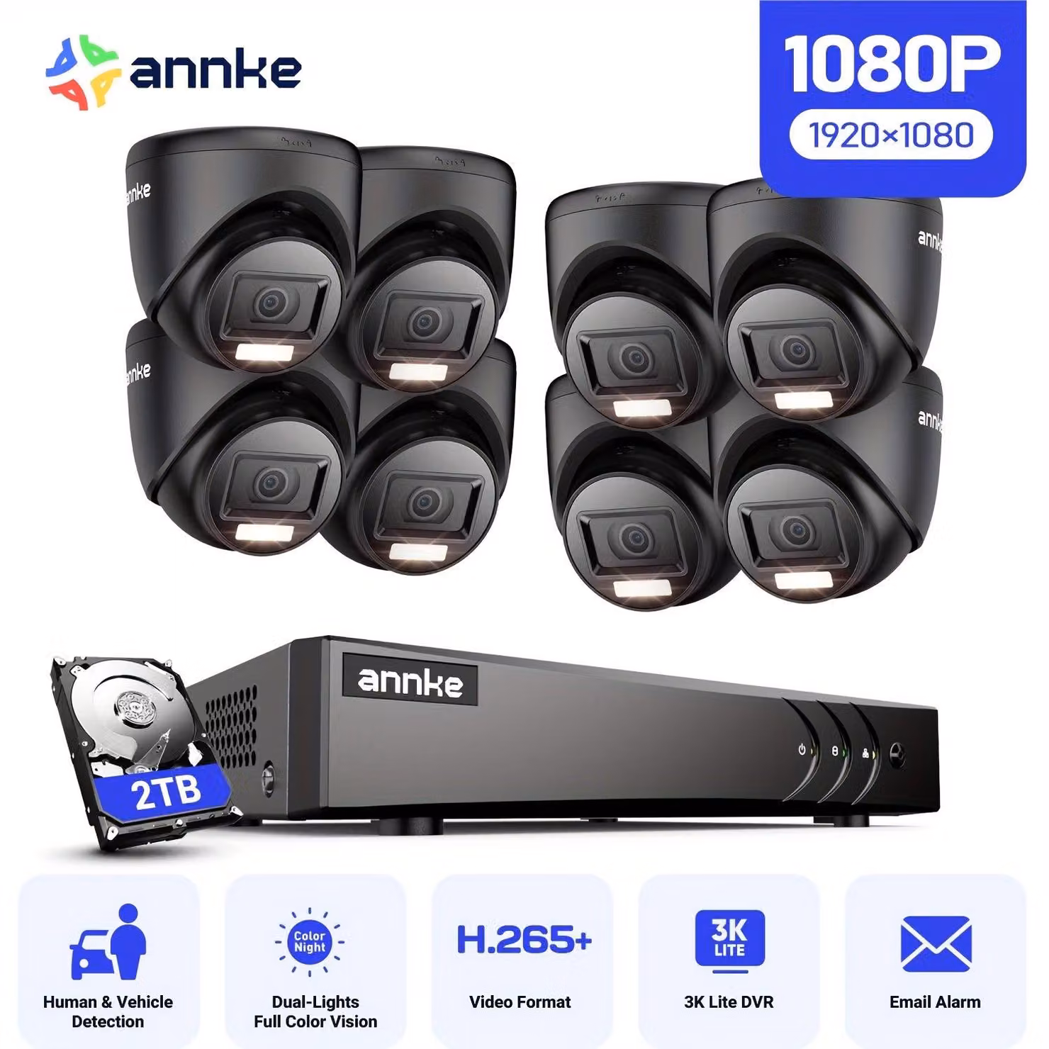 Sistema di videosorveglianza - Telecamera di sicurezza - Telecamera di sorveglianza - Kit di videosorveglianza - Sistema di sicurezza wireless