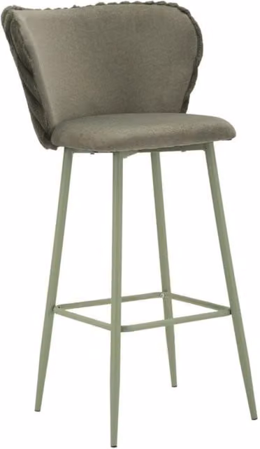 Set 2 sgabelli bar Alaska -B- imbottiti verde 55x58x106 cm, seduta h 77 cm