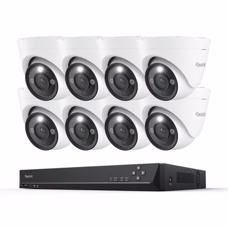 Reolink RLK16-1200D8-A, sistema di sorveglianza PoE 12MP, NVR 16CH 4TB HDD e 8X telecamera di sicurezza, registrazione 24/7, Spotlight, rilevamento intelligente