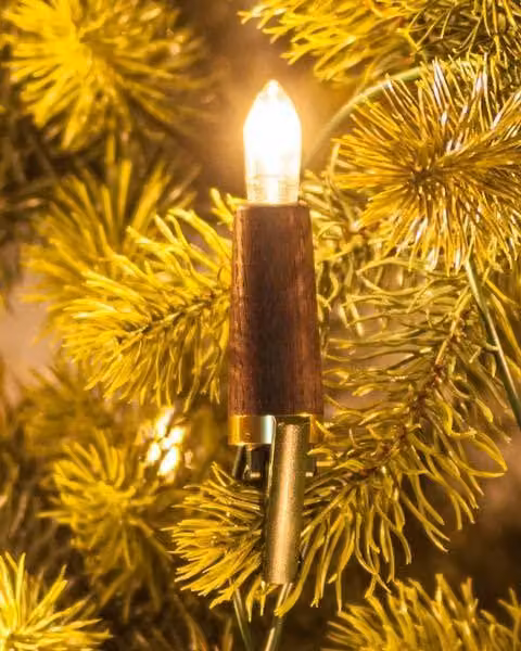 Catena luminosa in legno, colorata, con 30 LED bianco caldo, lunghezza 5,10 metri