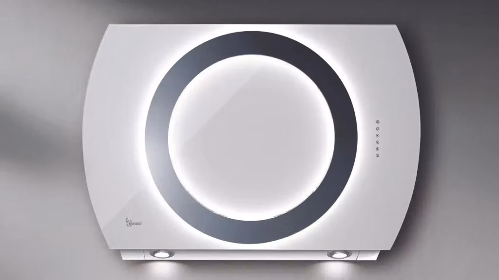 Cappa a parete Baraldi Nima in vetro bianco da 90 cm con aspirazione 800 m3/h e filtro a carboni attivi – 2