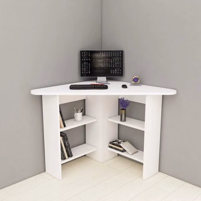 Scrivania Angolare Mamette DMORA Bianco L/P/H: 80 x 80 x 74 cm – 1
