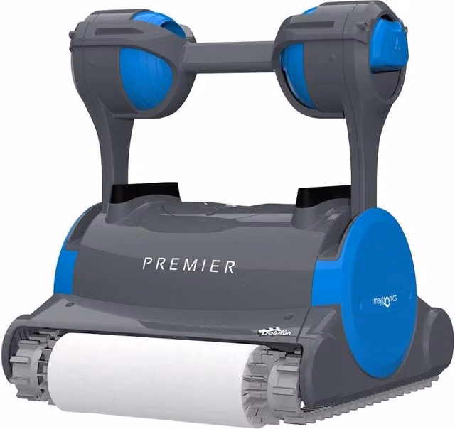 Robot per piscina interrata Dolphin PREMIER di Maytronics con spazzole Kanebo, colore blu – 1