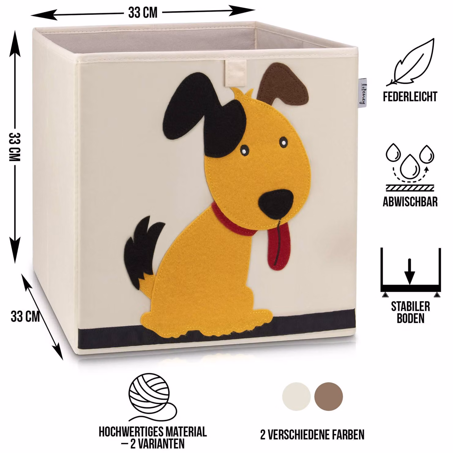 Contenitore di stoccaggio in poliestere, dimensioni 330 x 330 x 330 mm, colorato, appendibile, per articoli per animali domestici
