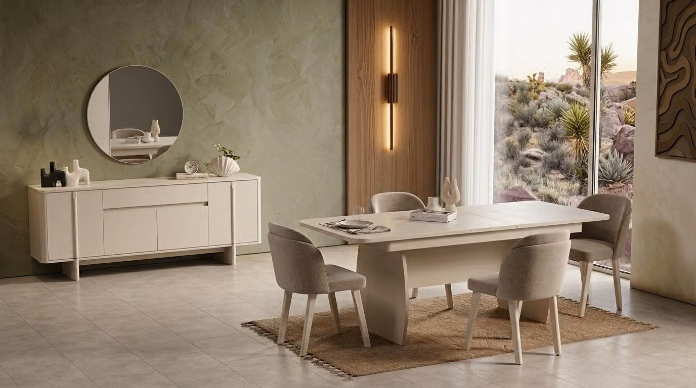 Tisch Konsole Spiegel Wohnzimmer Stil modern weiß rechteckig praktisch