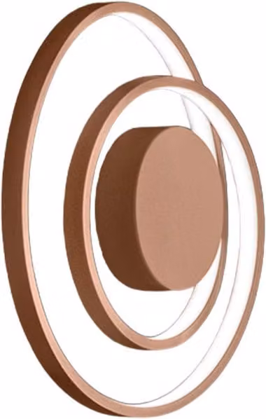 Applique LED Perenz Ritmo a forma di anello in metallo e silicone, disponibile nei colori bianco o bronzo, ideale per soggiorno e camera da letto