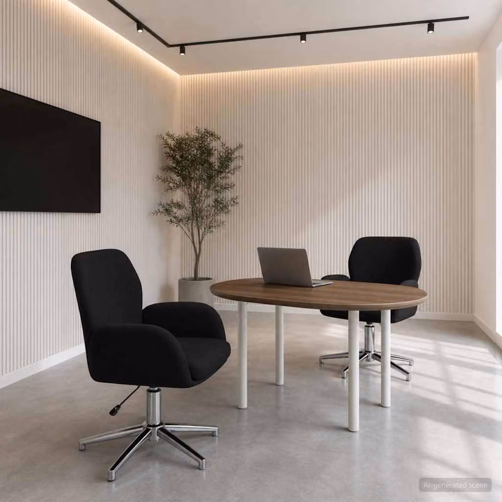 Set di 2 sedie da scrivania girevoli vidaXL in tessuto nero con braccioli L/P/H: 54 x 58 x 90 cm