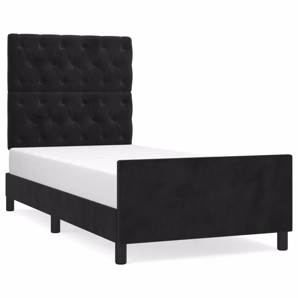 vidaXL Giroletto con Testiera in Velluto Nero L 80 x P 200 cm – 2