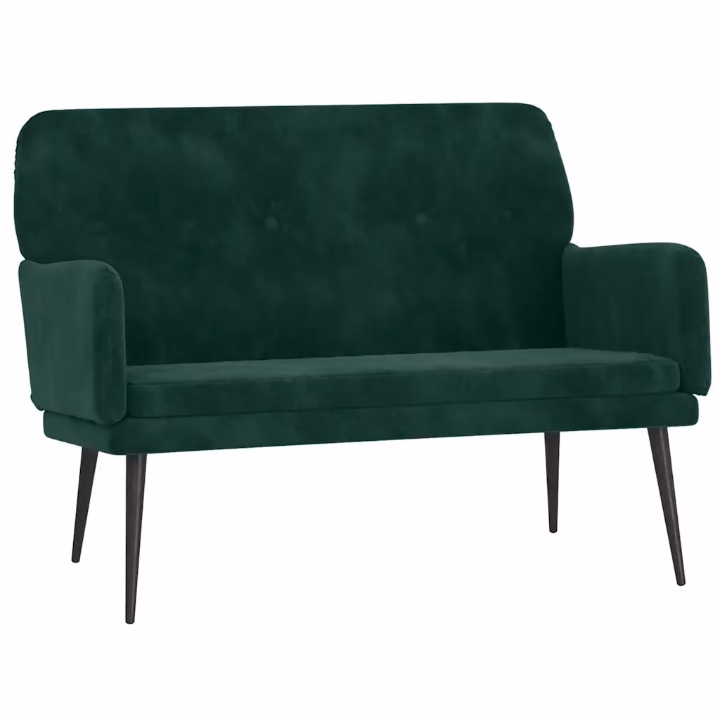 Panca moderna vidaXL in velluto verde con braccioli L: 108 cm, P: 40 cm, H: 79 cm – 2
