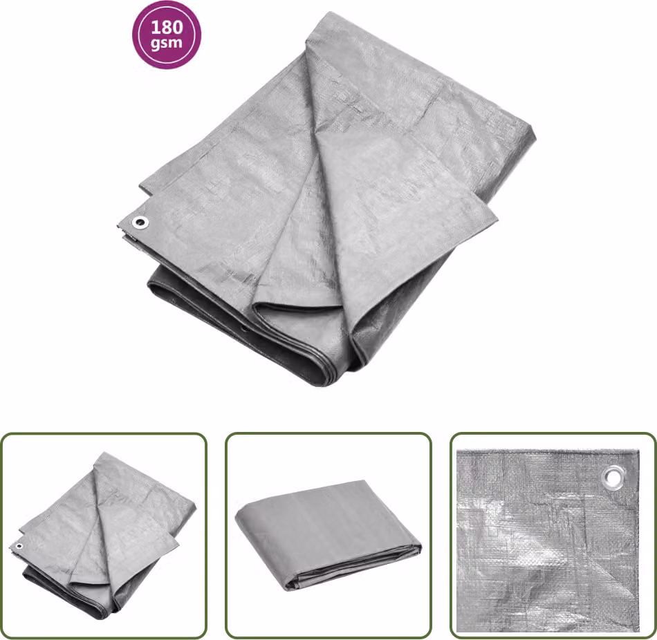The Living Store telone 180 g/m² 6x6 m grigio HDPE