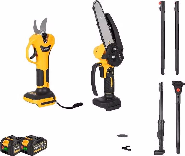 Troncatrice telescopica, motore brushless, lunghezza regolabile, set di 2 batterie