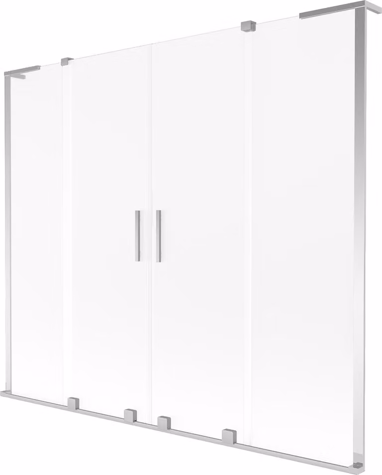 Mexen Velar L Duo paratia per vasca da bagno a 2 ante scorrevoli 200 x 150 cm, satinato, cromo - 896-200-003-32-01