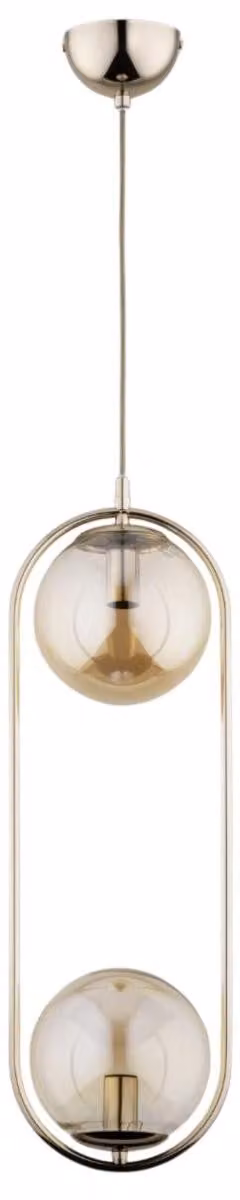 Lampada a sospensione OVAL oro-ambra 2xE14x10W in metallo, dimensioni: 80x15x18,5 cm, IP20 Alfa