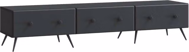 Mobile TV-Credenza Moderno Design In Nero in Legno MDF per Soggiorno L: 147 cm, P: 34,5 cm, H: 30 cm