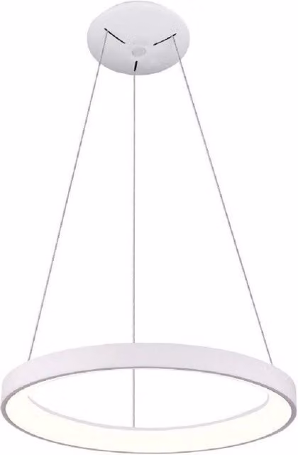Trade Shop - Lampadario Pendente Led 42 W Cct Lampada Sospensione Circolare 58cm Luci Ufficio - Bianco