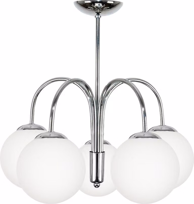 Lampada da soffitto Lampada a sospensione Lampadario Cromo Vetro Sfera Bianco DEDE 13-740
