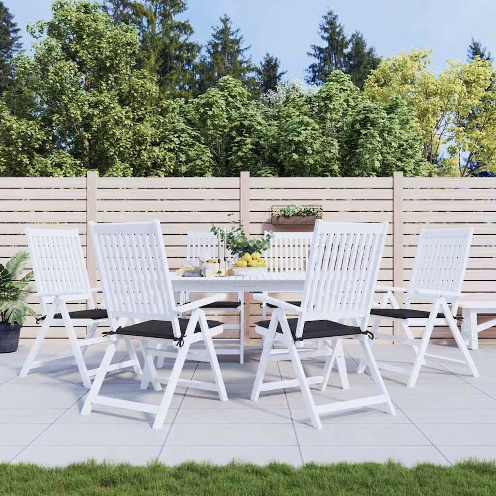 Set di 6 cuscini per sedia vidaXL neri in tessuto Oxford traspirante e idrorepellente L/P/H: 40 x 40 x 3 cm