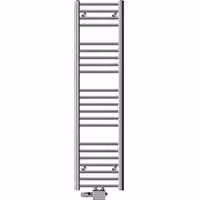 Riscaldatore da bagno da 300x1400 mm con finitura cromata, attacco centrale a destra e set di raccordi universale.