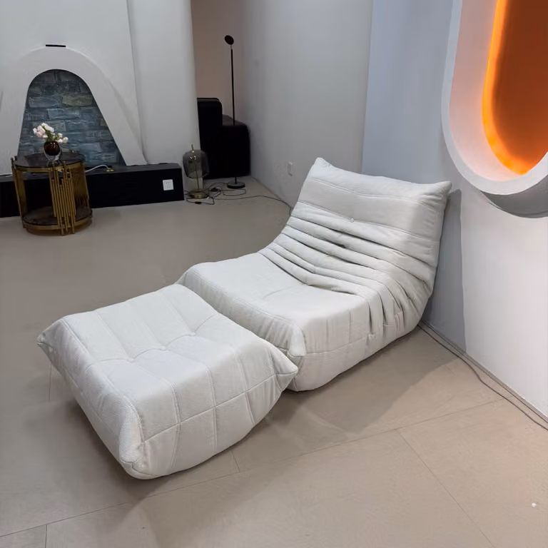 Divano - poltrona singola divano letto poltrona relax divano con sgabello beige