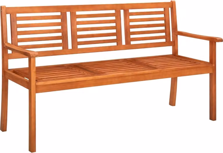 Panchina da giardino a 3 posti 150 cm in legno massiccio di eucalipto