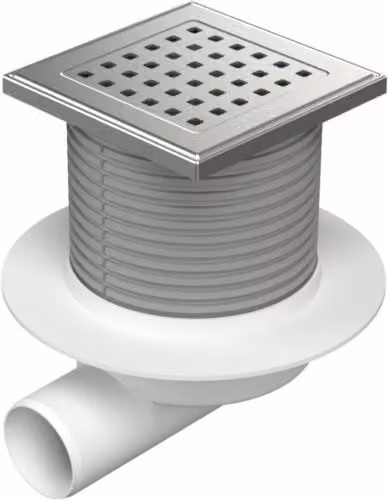 Scarico a pavimento laterale Chud?j D50, collare, griglia in acciaio inossidabile GATE G1 425 L