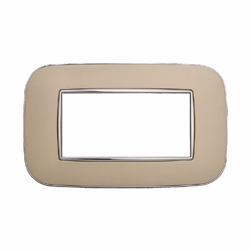 Placca compatibile Bticino Axolute 4 moduli plastica colore sabbia Orbis serie Moon Ettroit AN91409