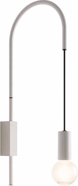 Zafferano Lampada da Parete Orientabile in Metallo con Lampadina E27 inclusa, Bianca, H: 61,2 cm