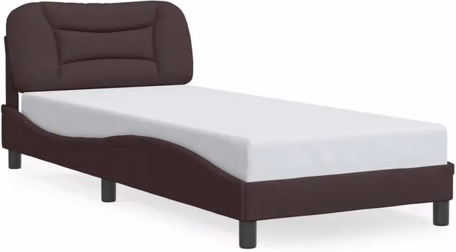 Letto singolo | Letto per adulti | Giroletto con LED senza Materasso Hvar Marrone Scuro 90x200 cm