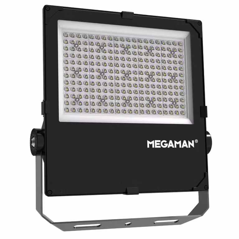 MEGAMAN Faretto da esterno a LED Hugo, 150 W, 4000 K, IP66 Hugo, Nero, Alluminio, Lampada LED da esterni