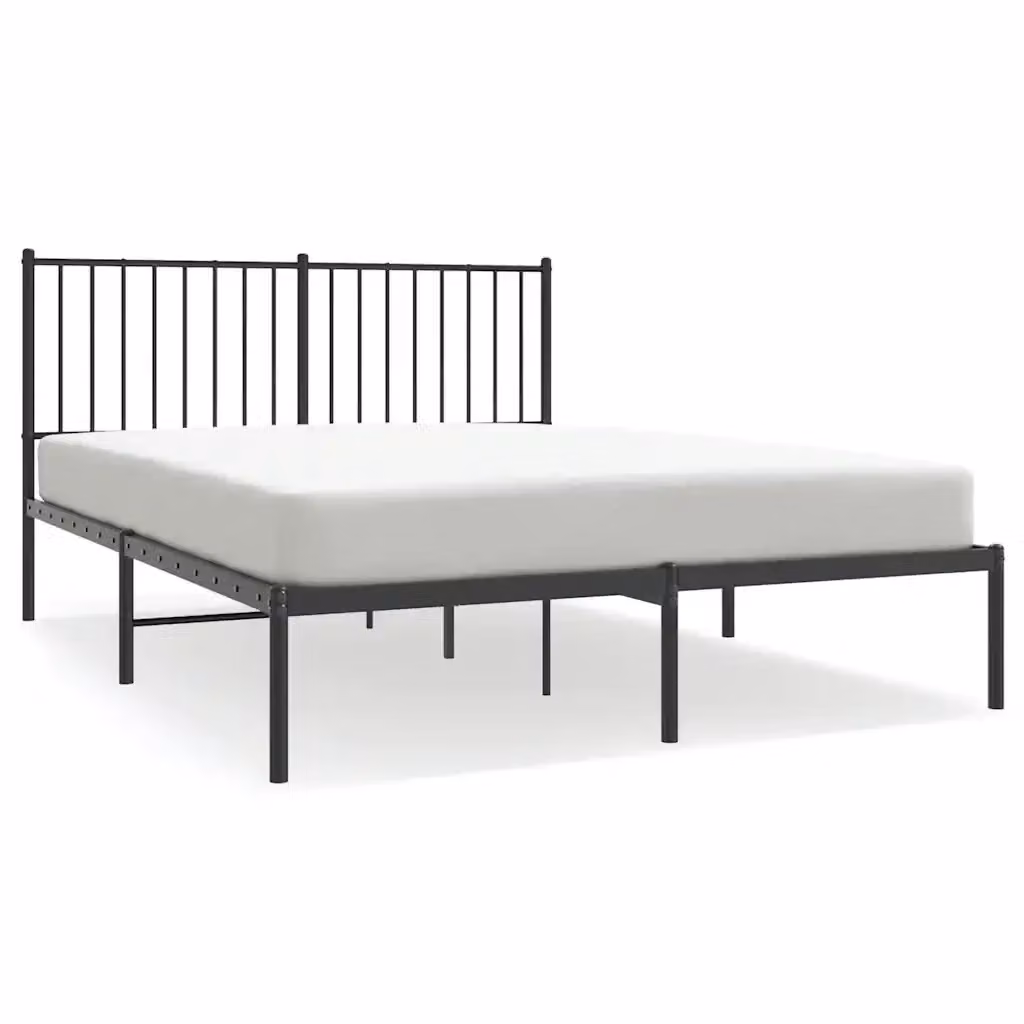 Letto con Testiera in Metallo Nero vidaXL L: 142 cm, P: 196 cm, H: 90,5 cm – 2