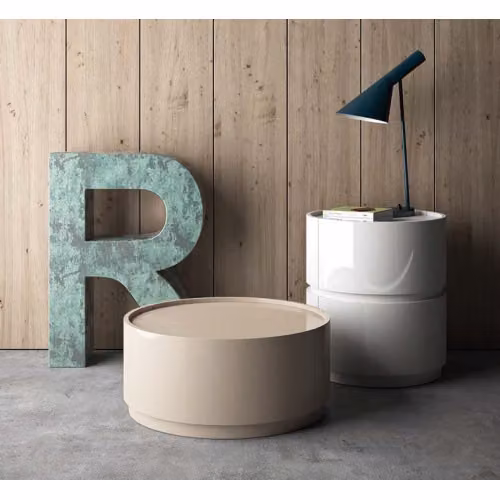 Comodino Dedalo tondo di design Pianca