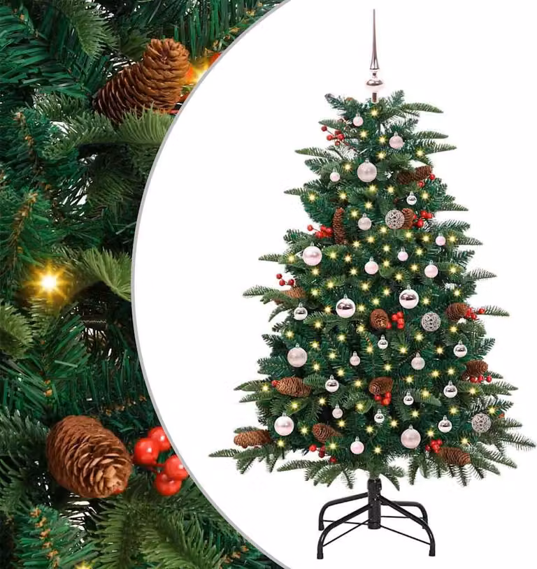 Maison Exclusive - Albero di Natale artificiale con 150 LED e supporto, verde, 150 cm